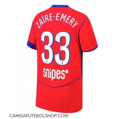 Camisa de time de futebol Paris Saint-Germain Warren Zaire-Emery #33 Replicas 3º Equipamento 2025-26 Manga Curta Camisa de time de futebol Paris Saint-Germain Warren Zaire-Emery #33 Replicas 3º Equipamento 2025-26 Manga Curta